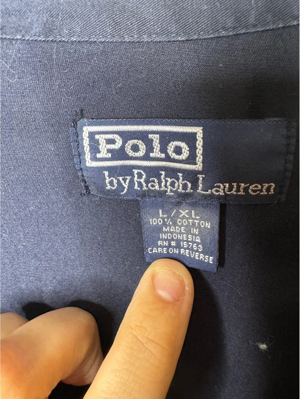 Polo Ralph Lauren Mens L/XL Navy Cotton Bathrobe Robe Pony Logo Pockets